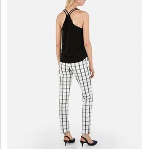 MID RISE ANKLE WINDOWPANE PRINT COLUMNIST PANT